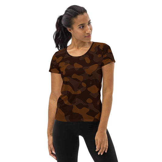 Braun Camouflage Sport-T-Shirt für Damen Sport T-Shirt JLR Design