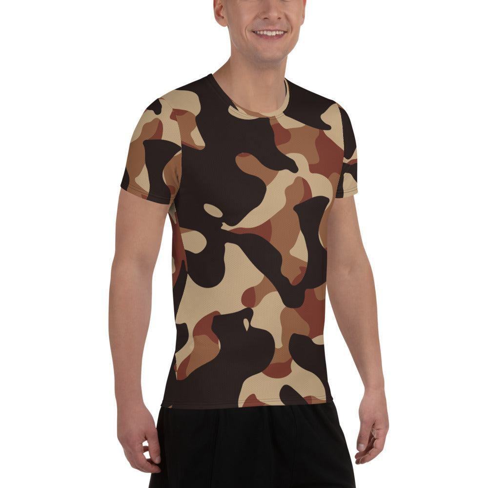 Braun Camouflage Sport T-Shirt für Herren -- Braun Camouflage Sport T-Shirt für Herren - XS Sport T-Shirt | JLR Design