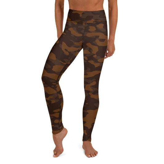 Braune Camouflage Damen Yoga Leggings -- Braune Camouflage Damen Yoga Leggings - undefined Yoga Leggings | JLR Design