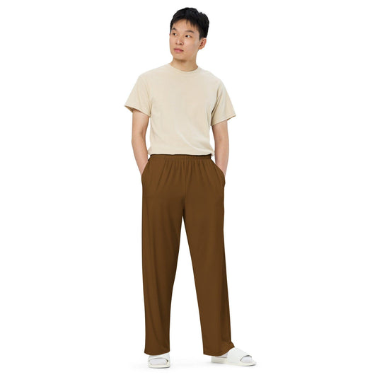 Braune Hose mit weitem Bein Hose mit weitem Bein 53.99 atmungsaktiv, Bein, beont, Bewegungsfreiheit, braun, brown, einfarbig, Elastan, Figur, Hose, Komfort, Kordelzug, leicht, Look, Loungewear, luftige, lässig, OEKOTEX100, optisch, Passform, Polyester, Pyjama, Seitentaschen, Sommer, Stoff, stretch, Taille, weitem JLR Design