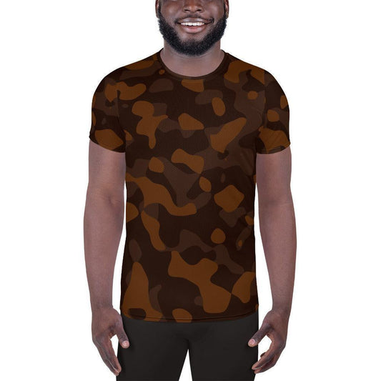 Braunes Camouflage Sport T-Shirt für Herren -- Braunes Camouflage Sport T-Shirt für Herren - XS Sport T-Shirt | JLR Design