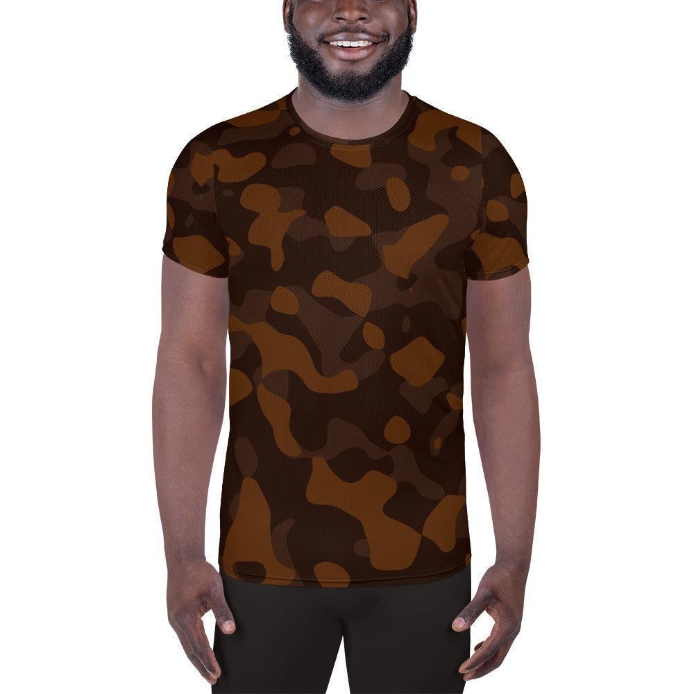 Braunes Camouflage Sport T-Shirt für Herren Sport T-Shirt JLR Design