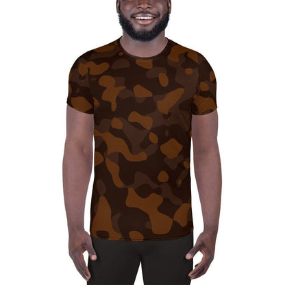 Braunes Camouflage Sport T-Shirt für Herren Sport T-Shirt JLR Design