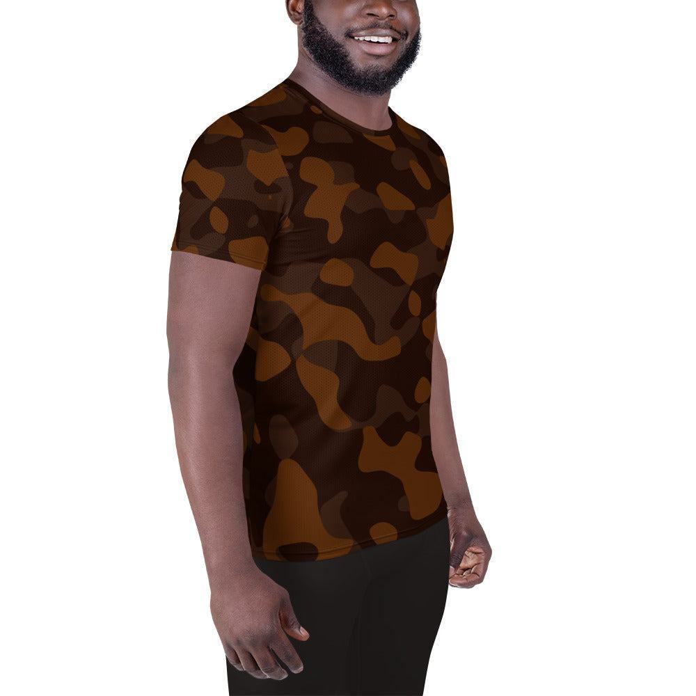 Braunes Camouflage Sport T-Shirt für Herren Sport T-Shirt JLR Design