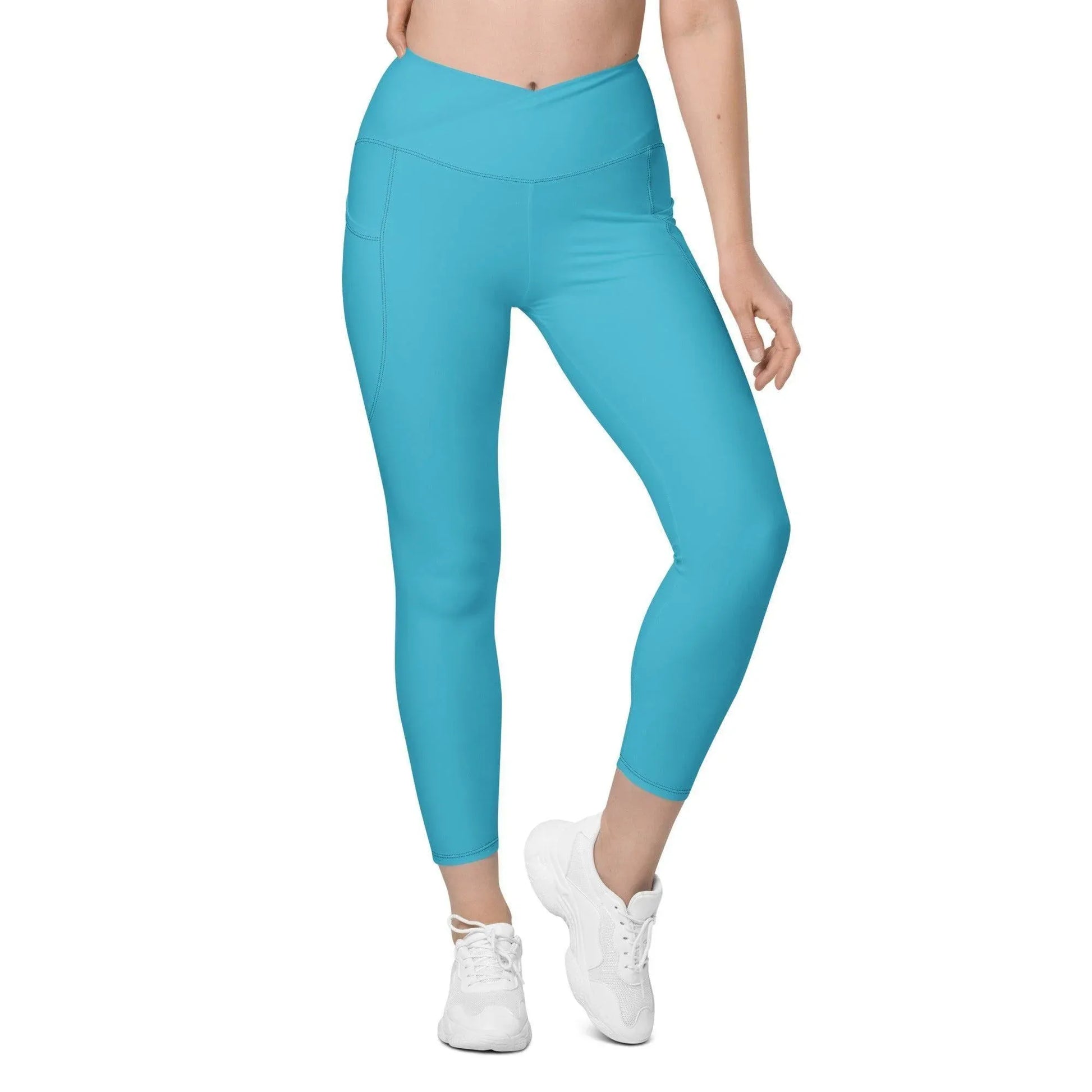 birght-summer-sky-damen-v-bund-leggings-mit-taschen-v-bund-leggings-jlr-design-87716 - JLR Design
