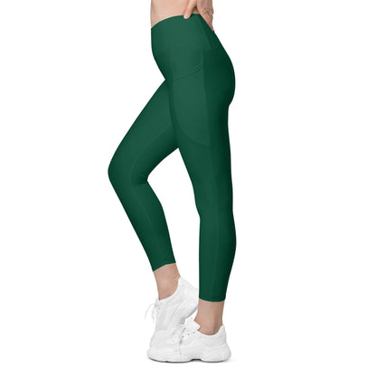 British Racing Green Damen V-Bund Leggings mit Taschen V-Bund Leggings JLR Design