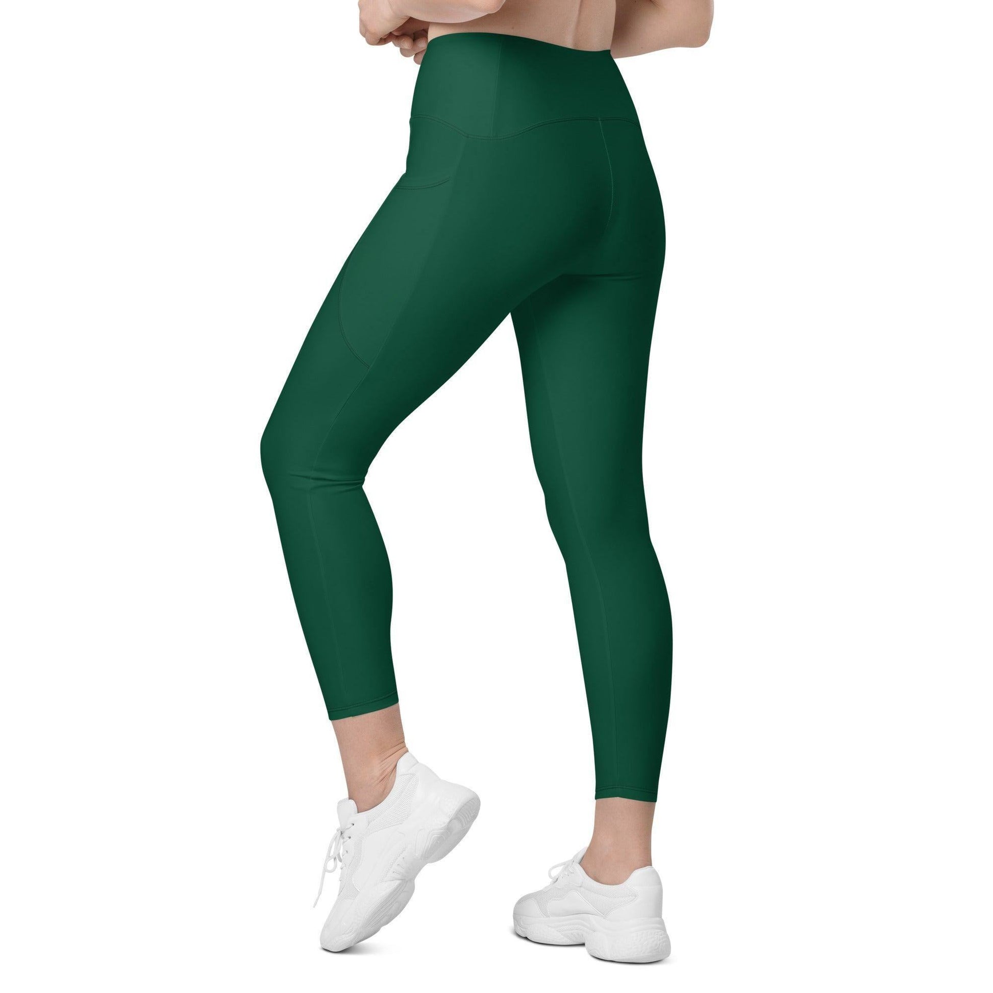 British Racing Green Damen V-Bund Leggings mit Taschen V-Bund Leggings JLR Design