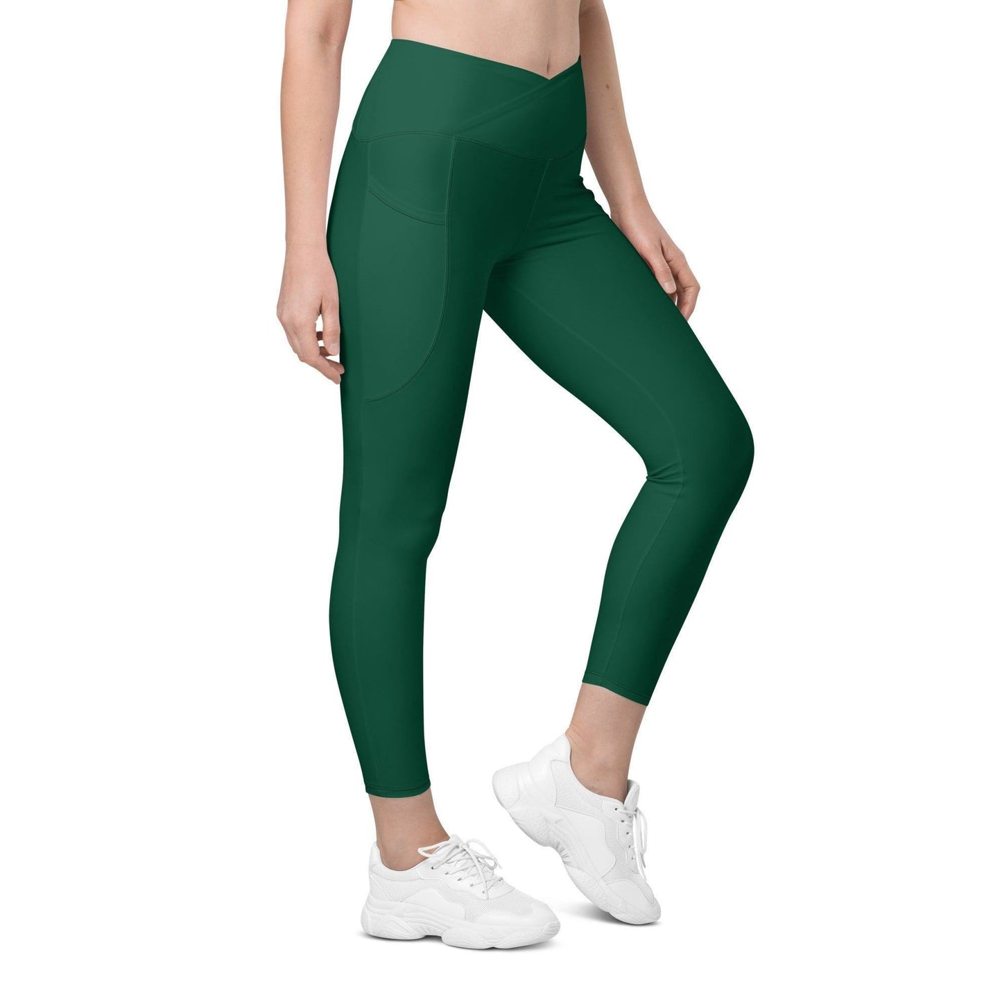 British Racing Green Damen V-Bund Leggings mit Taschen V-Bund Leggings JLR Design