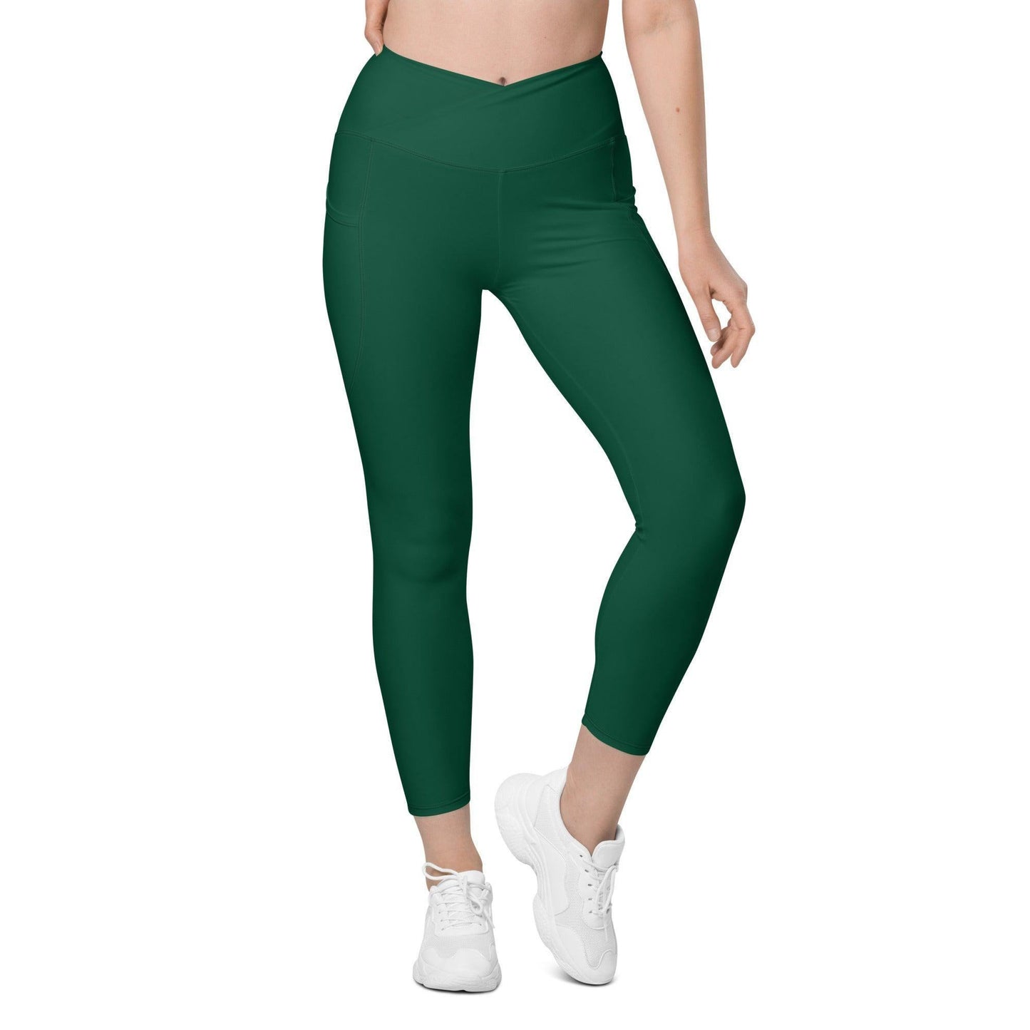 British Racing Green Damen V-Bund Leggings mit Taschen V-Bund Leggings JLR Design