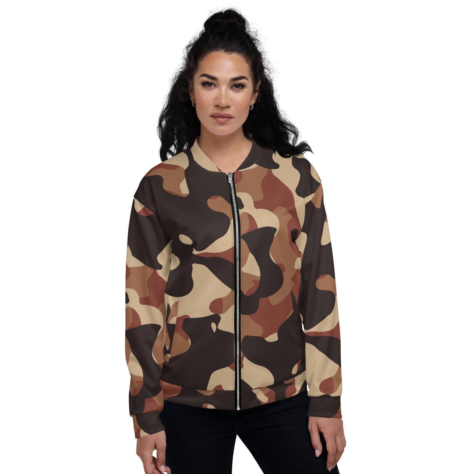Brown Camouflage Bomberjacke -- Brown Camouflage Bomberjacke - undefined Bomberjacke | JLR Design
