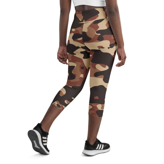 Brown Camouflage Damen Yoga Capri Leggings Yoga Capri Leggings JLR Design