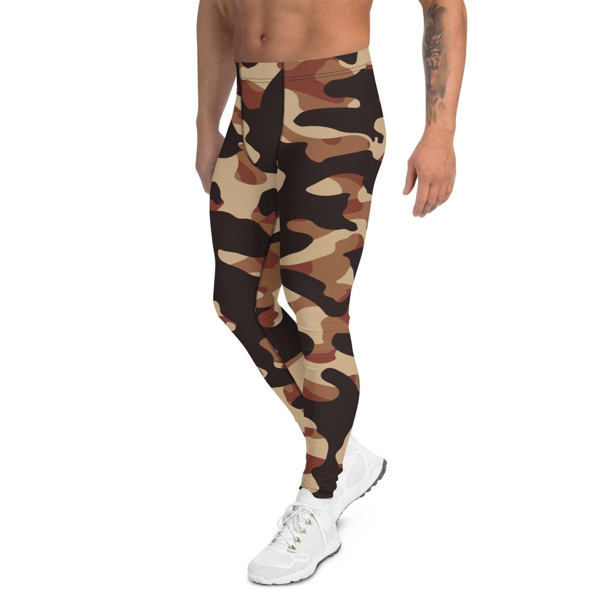 Brown Camouflage Herren Leggings Leggings 59.99 aktiv, anliegend, atmungsaktiv, bequem, Bewegungsfreiheit, braun, brown, Camo, Camouflage, dehnbahr, Design, Fashion, Fitness, funktional, Herrenleggings, Laufen, Leggings, Mann, modebewusst, Muster, Outdoor, Passform, Patter, Sport, Sportbekleidung, Style, Tarnmuster, Tragegefühl, Training, Yoga JLR Design