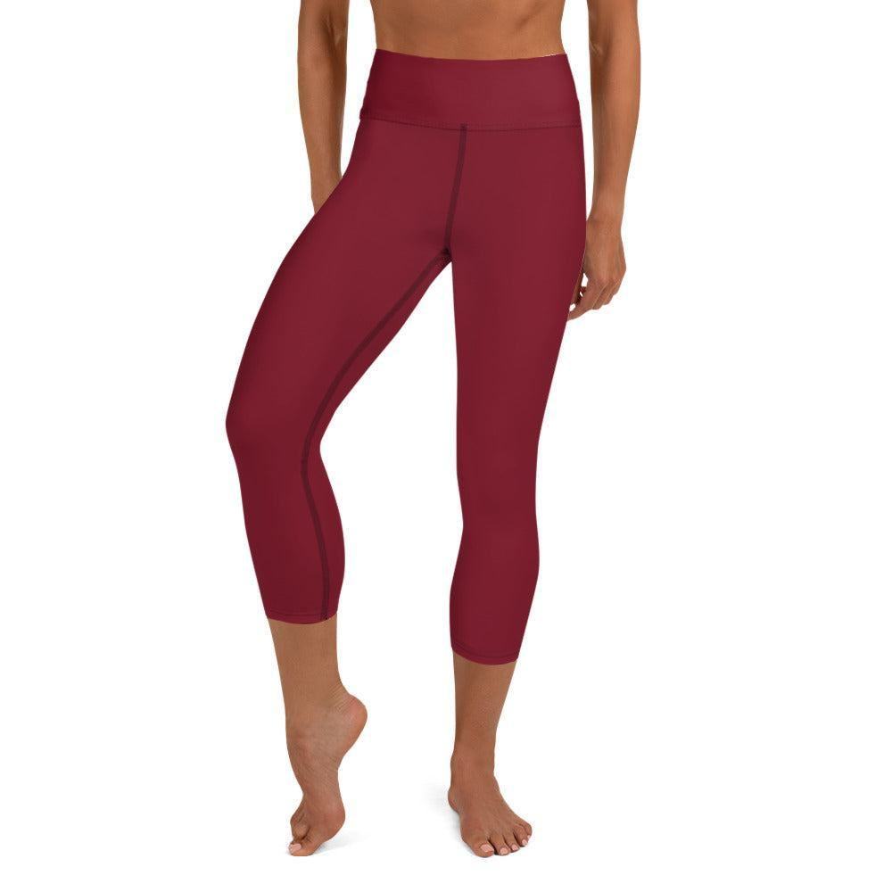 Burgund Damen Yoga Capri Leggings -- Burgund Damen Yoga Capri Leggings - undefined Yoga Capri Leggings | JLR Design