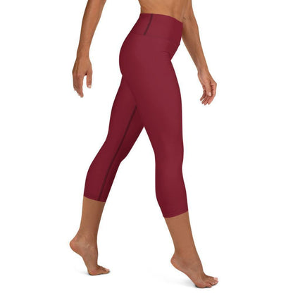 Burgund Damen Yoga Capri Leggings Yoga Capri Leggings JLR Design