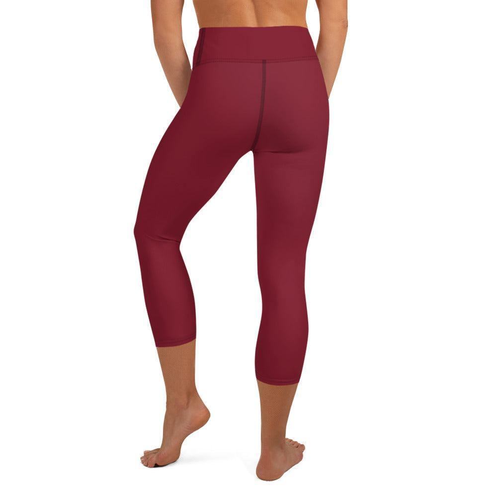 Burgund Damen Yoga Capri Leggings Yoga Capri Leggings JLR Design