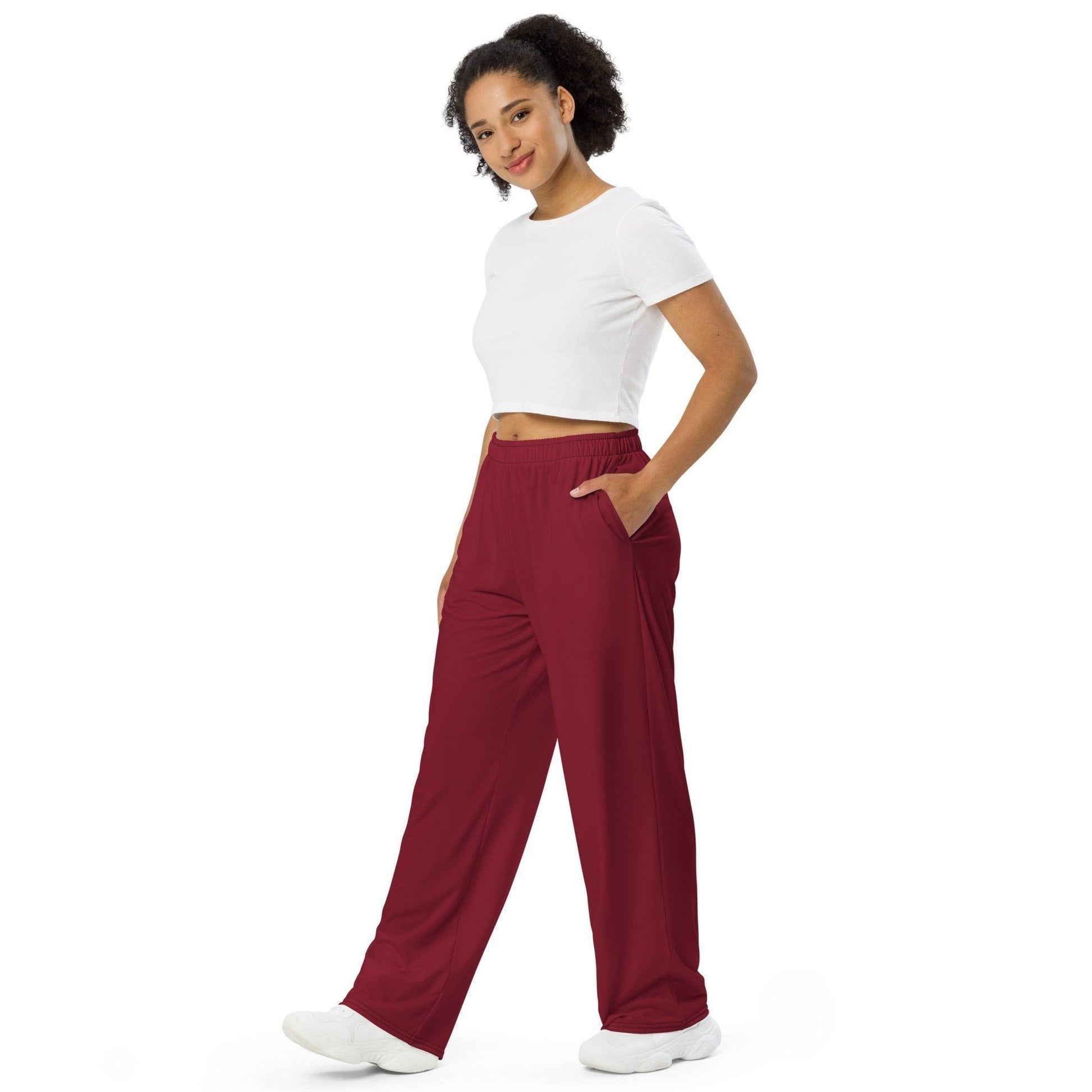 Burgund Hose mit weitem Bein Hose mit weitem Bein 53.99 atmungsaktiv, Bein, beont, Bewegungsfreiheit, burgund, einfarbig, Elastan, Figur, Hose, Komfort, Kordelzug, leicht, Look, Loungewear, luftige, lässig, OEKOTEX100, optisch, Passform, Polyester, Pyjama, Seitentaschen, Sommer, Stoff, stretch, Taille, weitem JLR Design