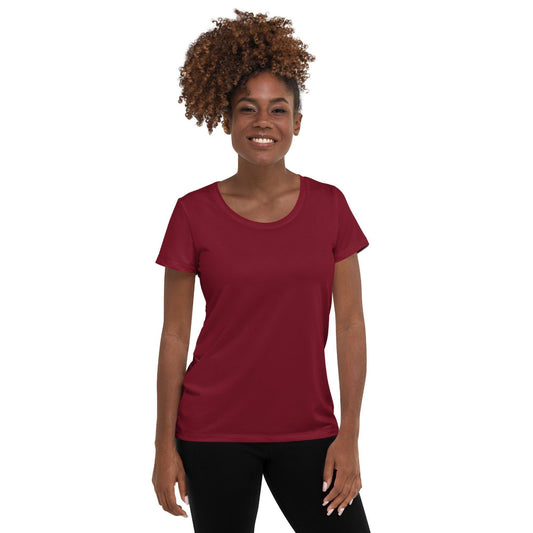 Burgund Sport T-Shirt für Damen Sport T-Shirt JLR Design