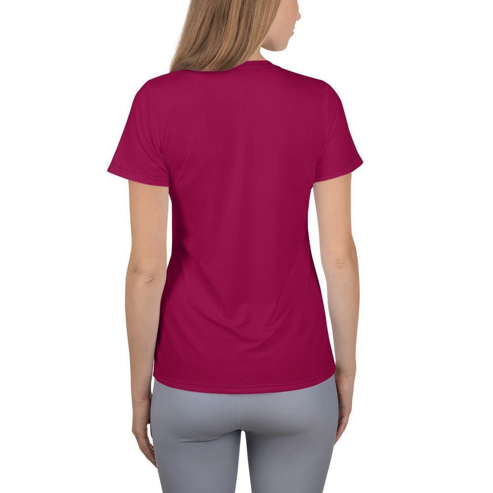 Burgundy Sport T-Shirt für Damen -- Burgundy Sport T-Shirt für Damen - XS Sport T-Shirt | JLR Design