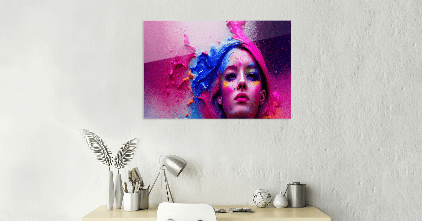 Colorful Woman Metall Poster 60x40cm Metallposter JLR Design