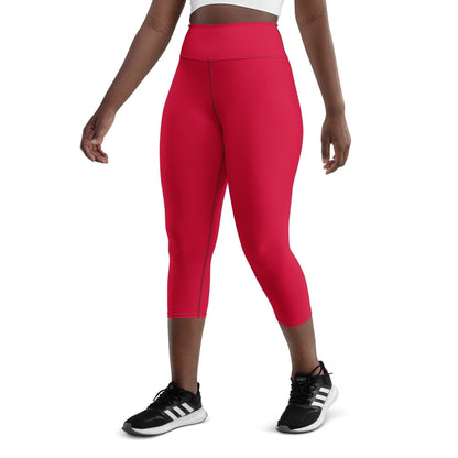Crimson Damen Yoga Capri Leggings -- Crimson Damen Yoga Capri Leggings - undefined Yoga Capri Leggings | JLR Design