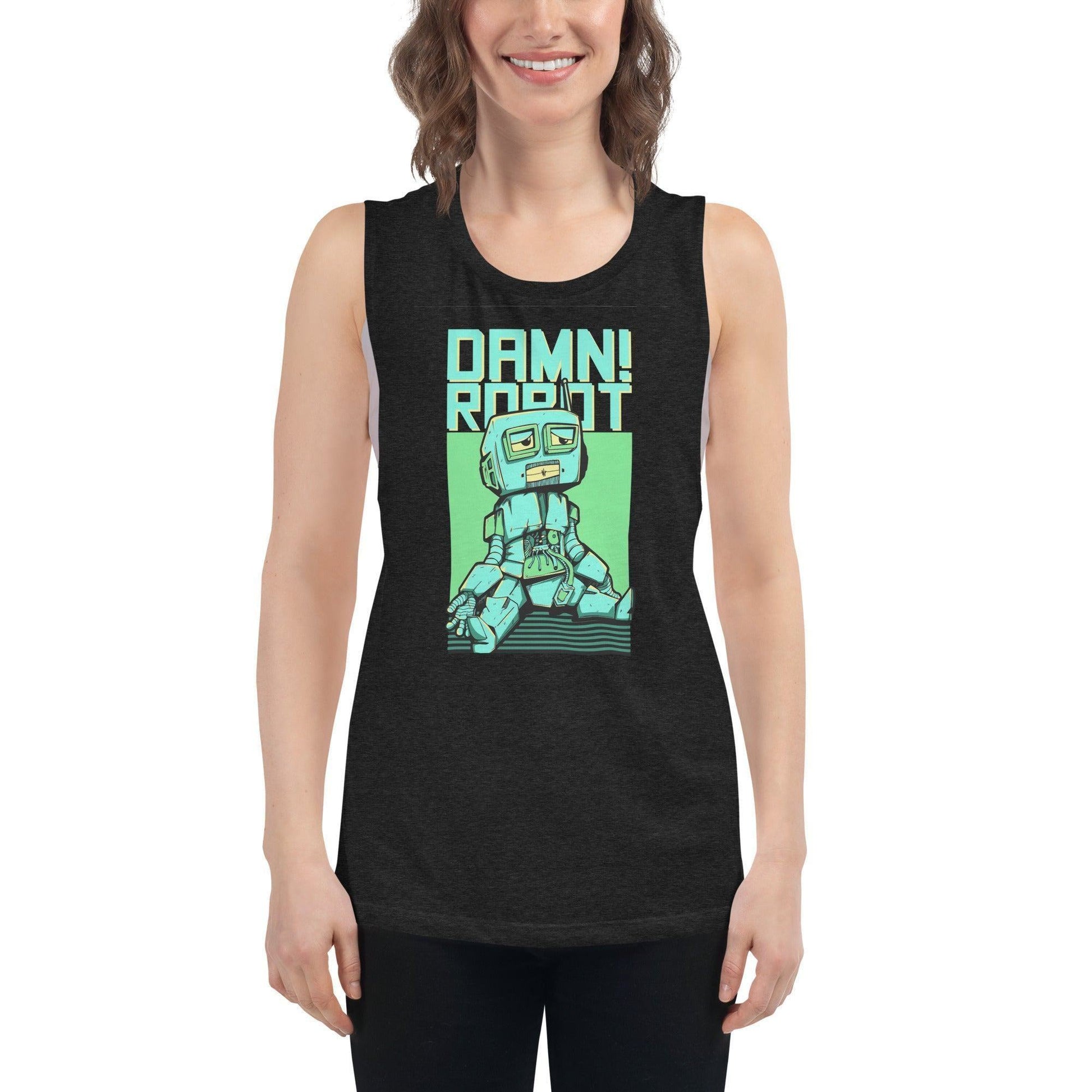 Damn Robot Damen Tank Top Tank Top 44.99 aktiv, angenehmes, atmungsaktiv, Ausschnitt, betont, Bewegungsfreiheit, breite, Damen, Damn, enganliegend, Farben, Figur, Fitness, Frauen, Gym, Look, Muscle, Must-have, Outfit, Polyester, Robot, Sommer, Tank, Top, Tragegefühl, Training, Träger, verschiedene, Viskose JLR Design