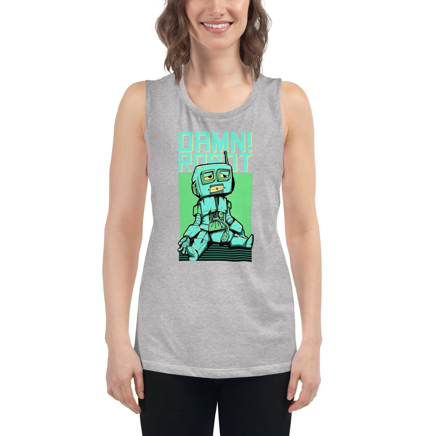 Damn Robot Damen Tank Top Tank Top 44.99 aktiv, angenehmes, atmungsaktiv, Ausschnitt, betont, Bewegungsfreiheit, breite, Damen, Damn, enganliegend, Farben, Figur, Fitness, Frauen, Gym, Look, Muscle, Must-have, Outfit, Polyester, Robot, Sommer, Tank, Top, Tragegefühl, Training, Träger, verschiedene, Viskose JLR Design