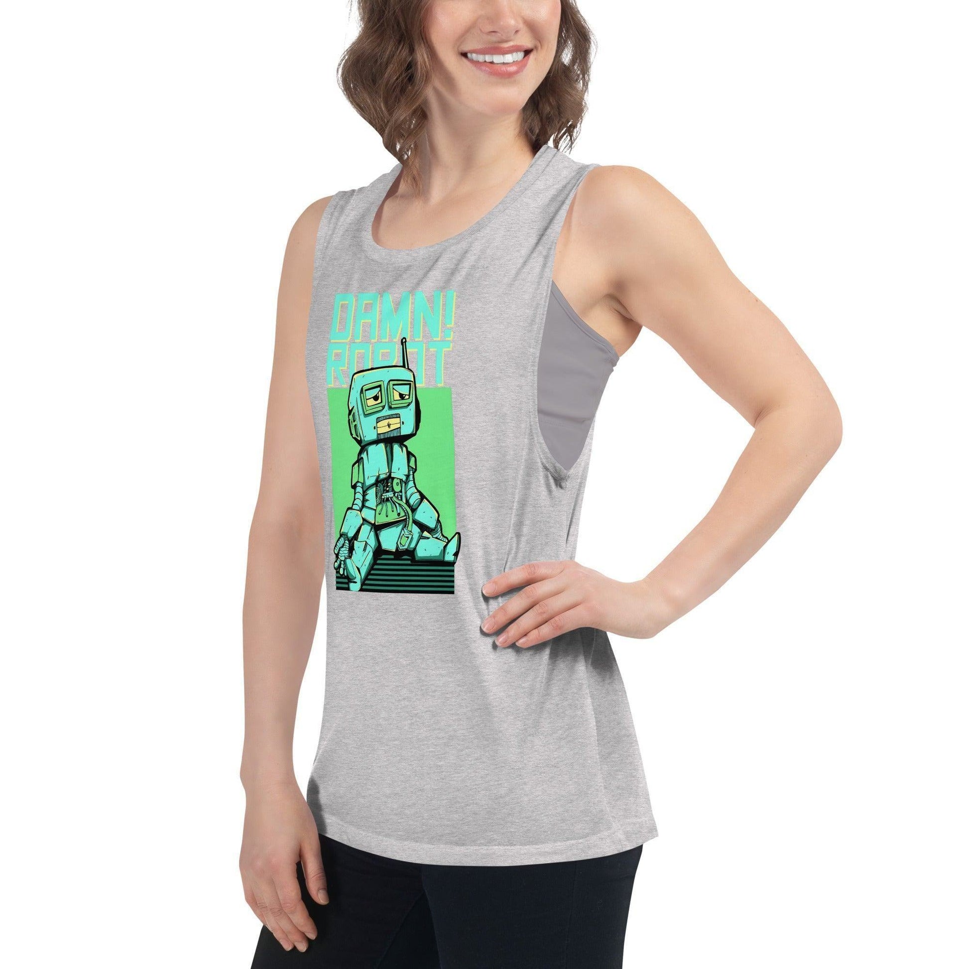 Damn Robot Damen Tank Top Tank Top 44.99 aktiv, angenehmes, atmungsaktiv, Ausschnitt, betont, Bewegungsfreiheit, breite, Damen, Damn, enganliegend, Farben, Figur, Fitness, Frauen, Gym, Look, Muscle, Must-have, Outfit, Polyester, Robot, Sommer, Tank, Top, Tragegefühl, Training, Träger, verschiedene, Viskose JLR Design