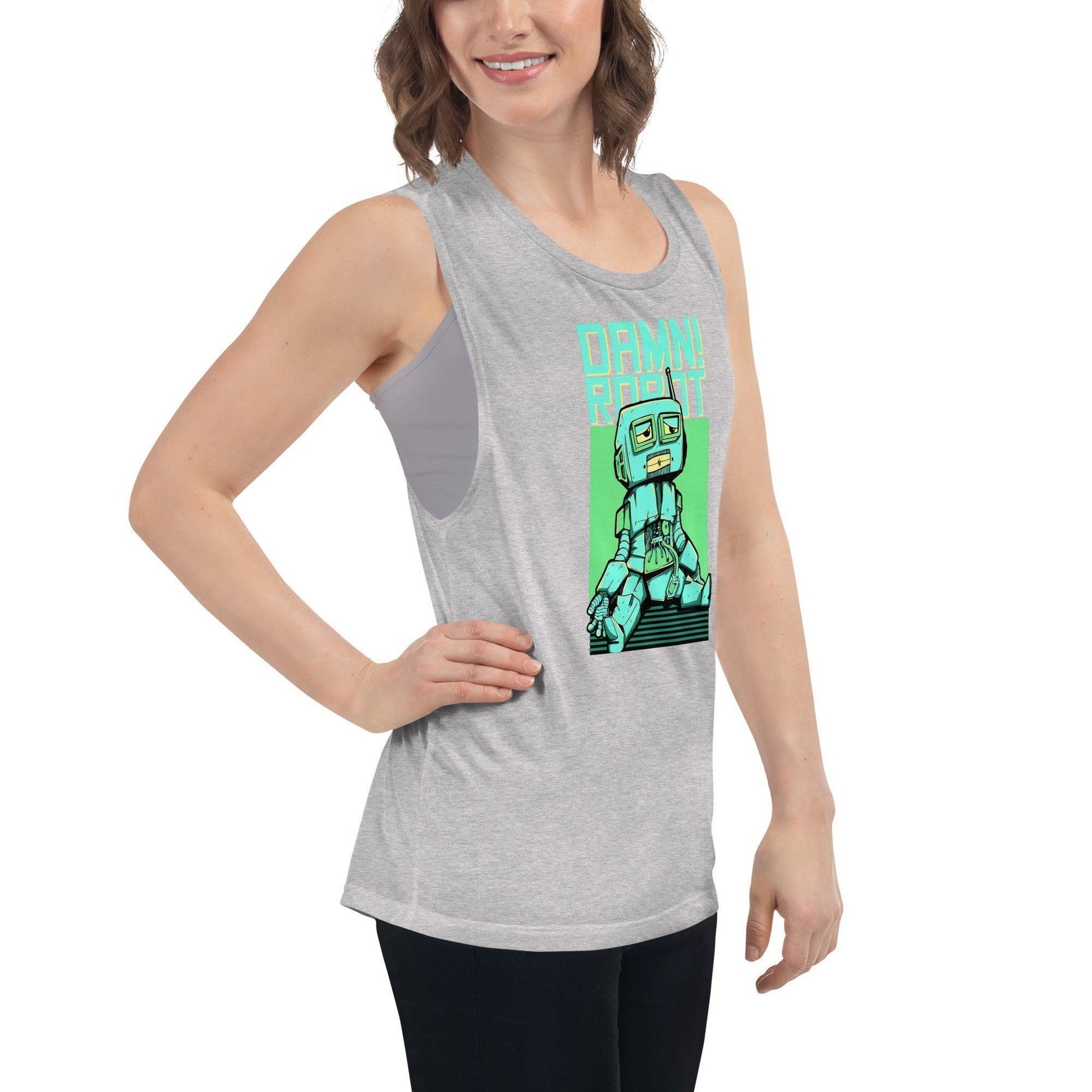 Damn Robot Damen Tank Top Tank Top 44.99 aktiv, angenehmes, atmungsaktiv, Ausschnitt, betont, Bewegungsfreiheit, breite, Damen, Damn, enganliegend, Farben, Figur, Fitness, Frauen, Gym, Look, Muscle, Must-have, Outfit, Polyester, Robot, Sommer, Tank, Top, Tragegefühl, Training, Träger, verschiedene, Viskose JLR Design