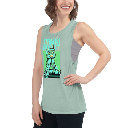 Damn Robot Damen Tank Top Tank Top 44.99 aktiv, angenehmes, atmungsaktiv, Ausschnitt, betont, Bewegungsfreiheit, breite, Damen, Damn, enganliegend, Farben, Figur, Fitness, Frauen, Gym, Look, Muscle, Must-have, Outfit, Polyester, Robot, Sommer, Tank, Top, Tragegefühl, Training, Träger, verschiedene, Viskose JLR Design