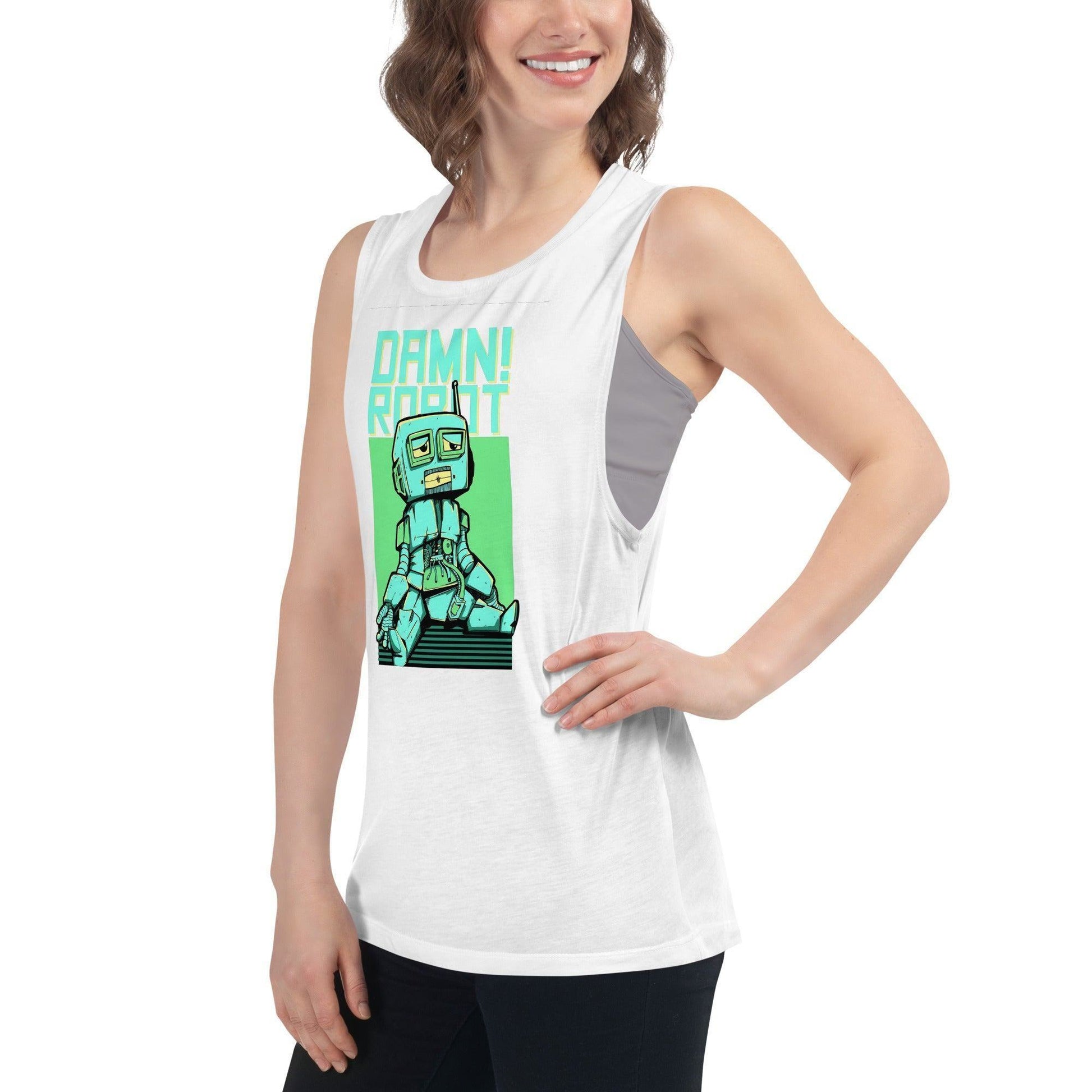 Damn Robot Damen Tank Top Tank Top 44.99 aktiv, angenehmes, atmungsaktiv, Ausschnitt, betont, Bewegungsfreiheit, breite, Damen, Damn, enganliegend, Farben, Figur, Fitness, Frauen, Gym, Look, Muscle, Must-have, Outfit, Polyester, Robot, Sommer, Tank, Top, Tragegefühl, Training, Träger, verschiedene, Viskose JLR Design