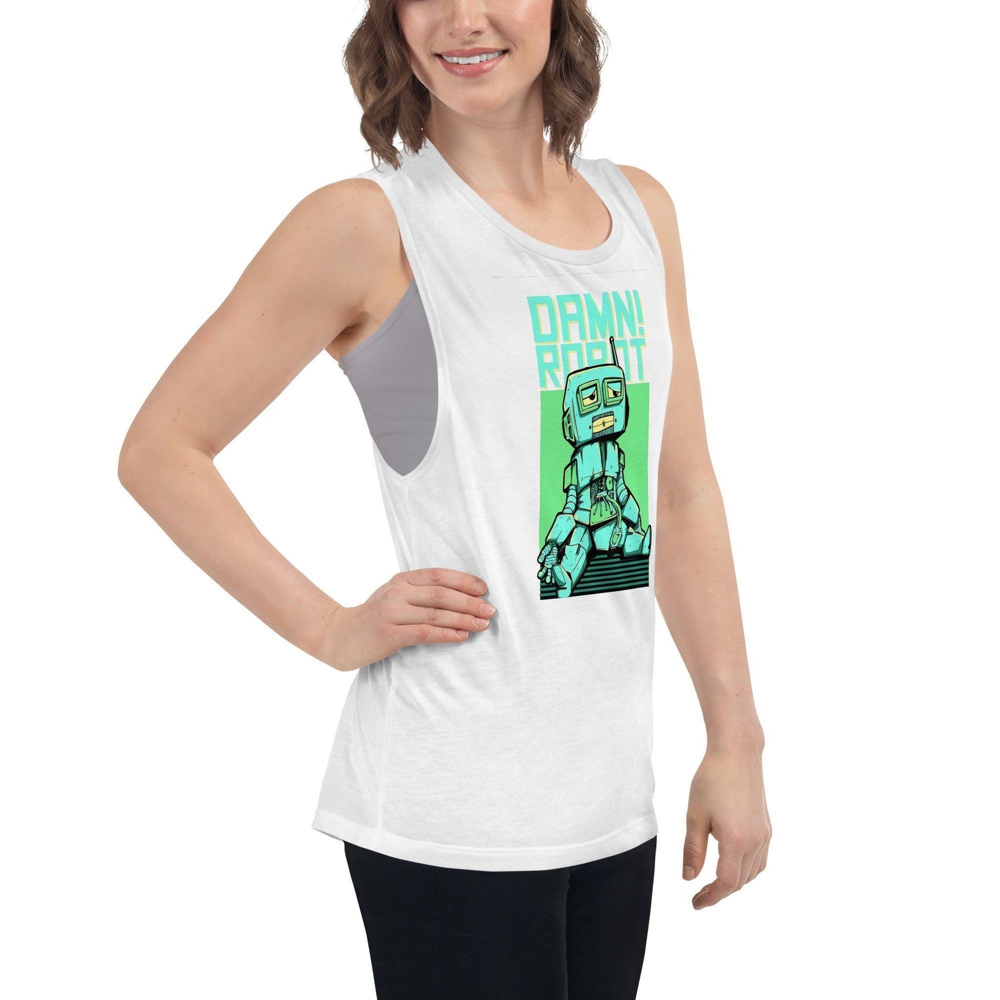 Damn Robot Damen Tank Top Tank Top 44.99 aktiv, angenehmes, atmungsaktiv, Ausschnitt, betont, Bewegungsfreiheit, breite, Damen, Damn, enganliegend, Farben, Figur, Fitness, Frauen, Gym, Look, Muscle, Must-have, Outfit, Polyester, Robot, Sommer, Tank, Top, Tragegefühl, Training, Träger, verschiedene, Viskose JLR Design