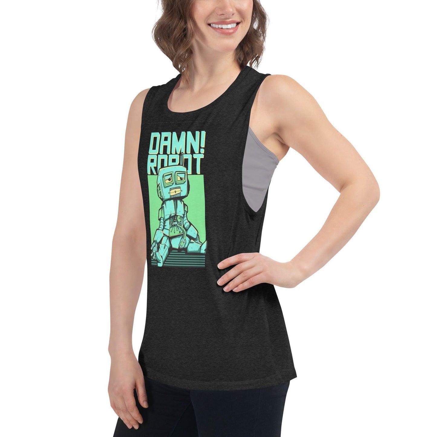 Damn Robot Damen Tank Top Tank Top 44.99 aktiv, angenehmes, atmungsaktiv, Ausschnitt, betont, Bewegungsfreiheit, breite, Damen, Damn, enganliegend, Farben, Figur, Fitness, Frauen, Gym, Look, Muscle, Must-have, Outfit, Polyester, Robot, Sommer, Tank, Top, Tragegefühl, Training, Träger, verschiedene, Viskose JLR Design