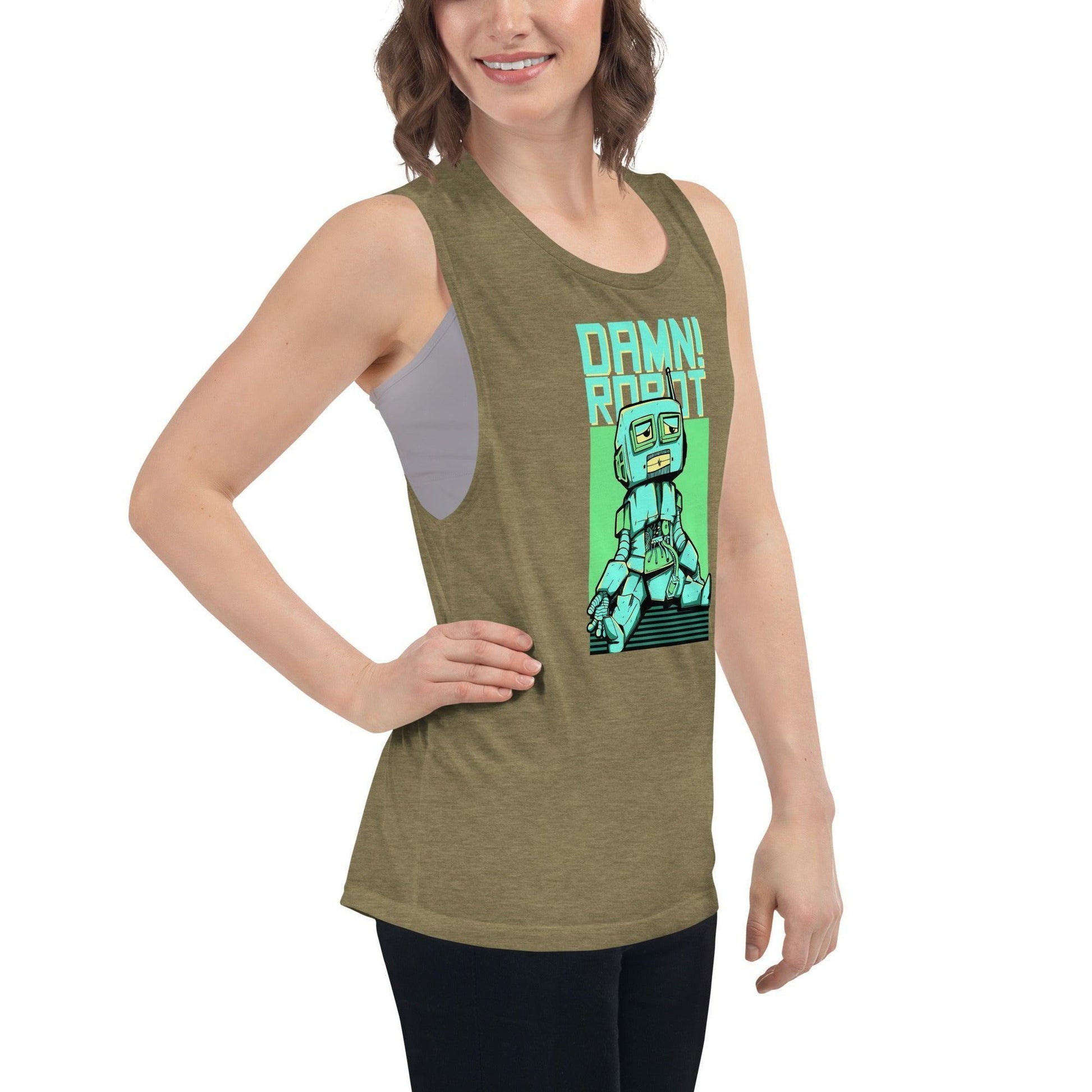 Damn Robot Damen Tank Top Tank Top 44.99 aktiv, angenehmes, atmungsaktiv, Ausschnitt, betont, Bewegungsfreiheit, breite, Damen, Damn, enganliegend, Farben, Figur, Fitness, Frauen, Gym, Look, Muscle, Must-have, Outfit, Polyester, Robot, Sommer, Tank, Top, Tragegefühl, Training, Träger, verschiedene, Viskose JLR Design