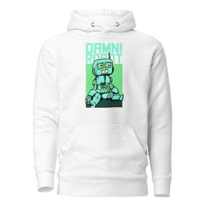 Damn Robot Hoodie Hoodie 49.99 angenehm, Außenseite, Baumwolle, Bündchen, Damen, elastische, Frau, Freizeitaktivitäten, gemütlich, Haut, Herren, Hoodie, ideal, Kapuzenpullover, Komfort, Kängurutasche, lässige, Mann, Material, optimaler, Passform, stylisch, Unisex, weiches JLR Design