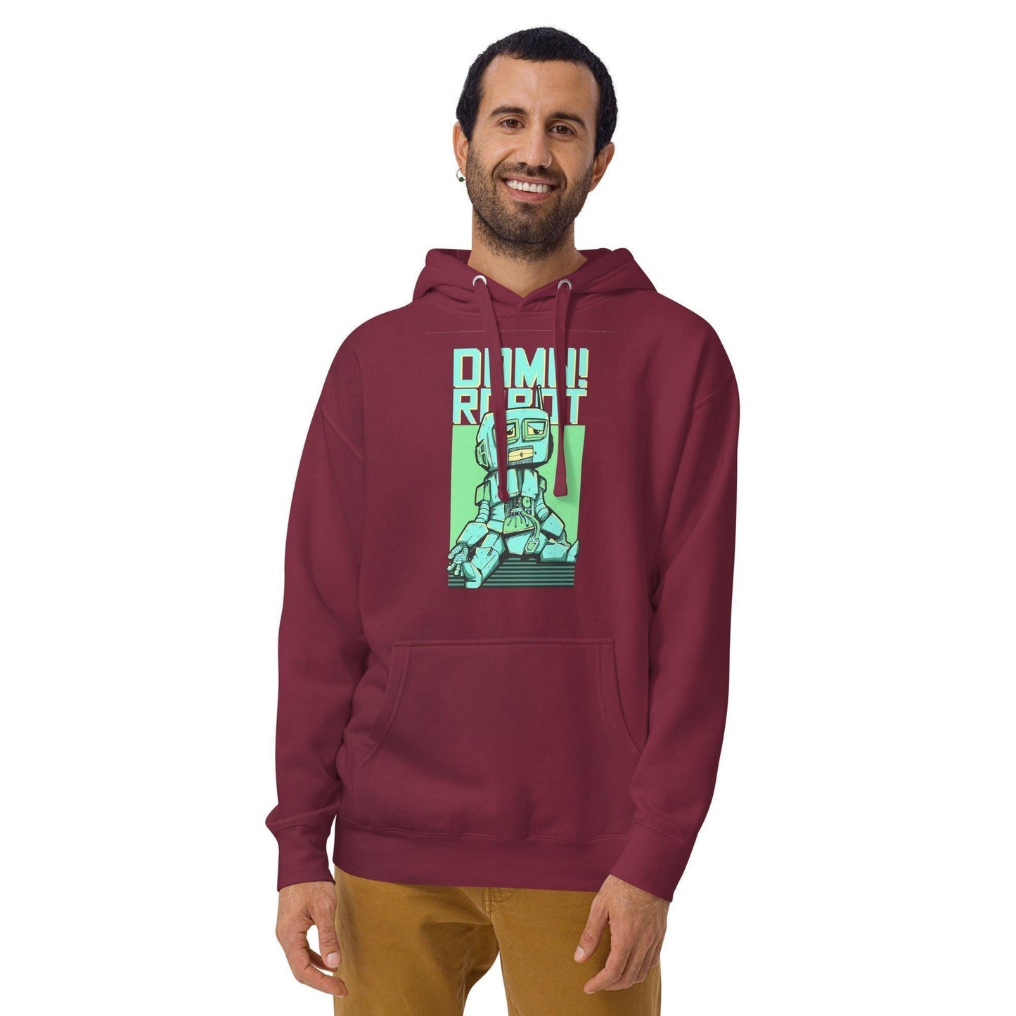 Damn Robot Hoodie Hoodie 49.99 angenehm, Außenseite, Baumwolle, Bündchen, Damen, elastische, Frau, Freizeitaktivitäten, gemütlich, Haut, Herren, Hoodie, ideal, Kapuzenpullover, Komfort, Kängurutasche, lässige, Mann, Material, optimaler, Passform, stylisch, Unisex, weiches JLR Design