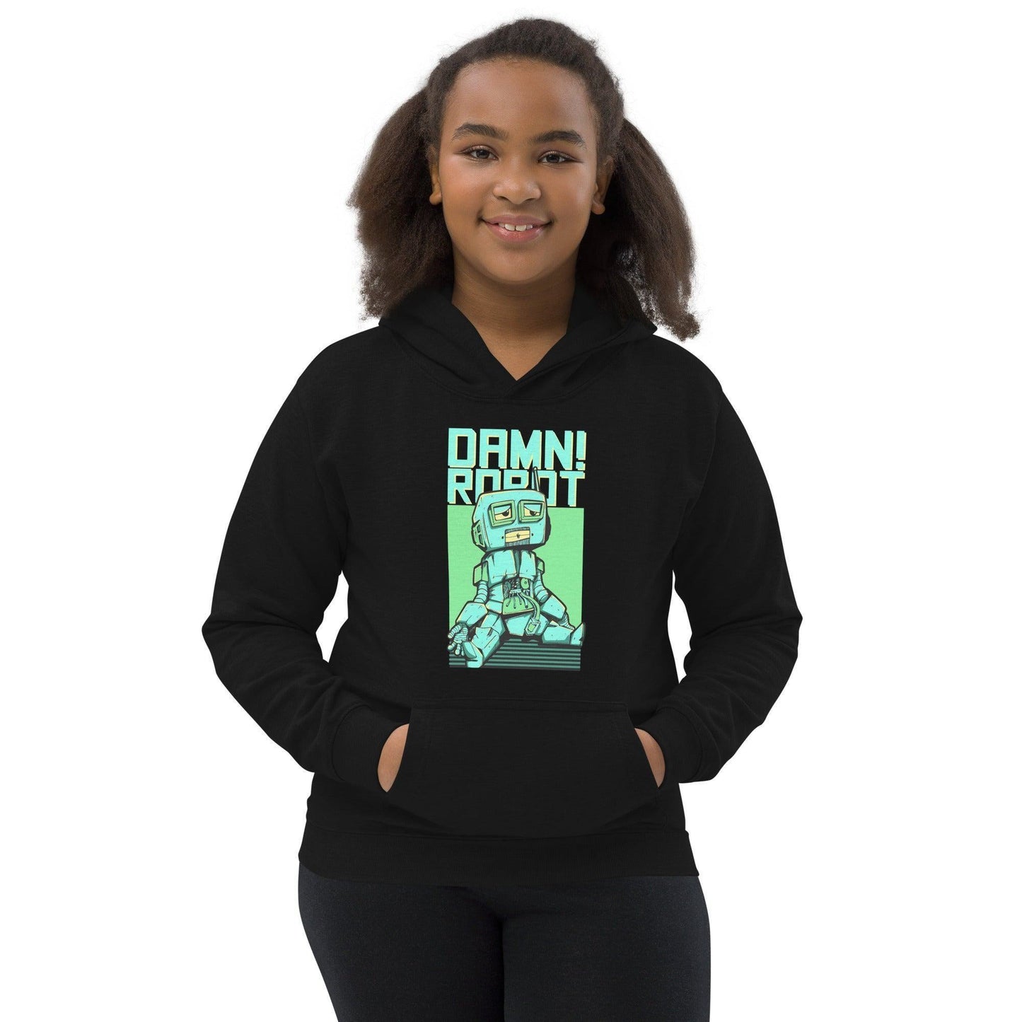 Damn Robot Hoodie Jugendliche Hoodie 49.99 angenehmes, Baumwolle, bequeme, cool, Design, Freizeit, gekleidet, gemütlich, hochwertige, Hoodie, Jugendliche, Kapuze, Kapuzenpullover, Komfort, Kängurutasche, Look, lässig, Passform, Schule, Sport, sportlich, Stoff, stylisch, Tragegefühl, trendige, Verarbeitung, weicher JLR Design