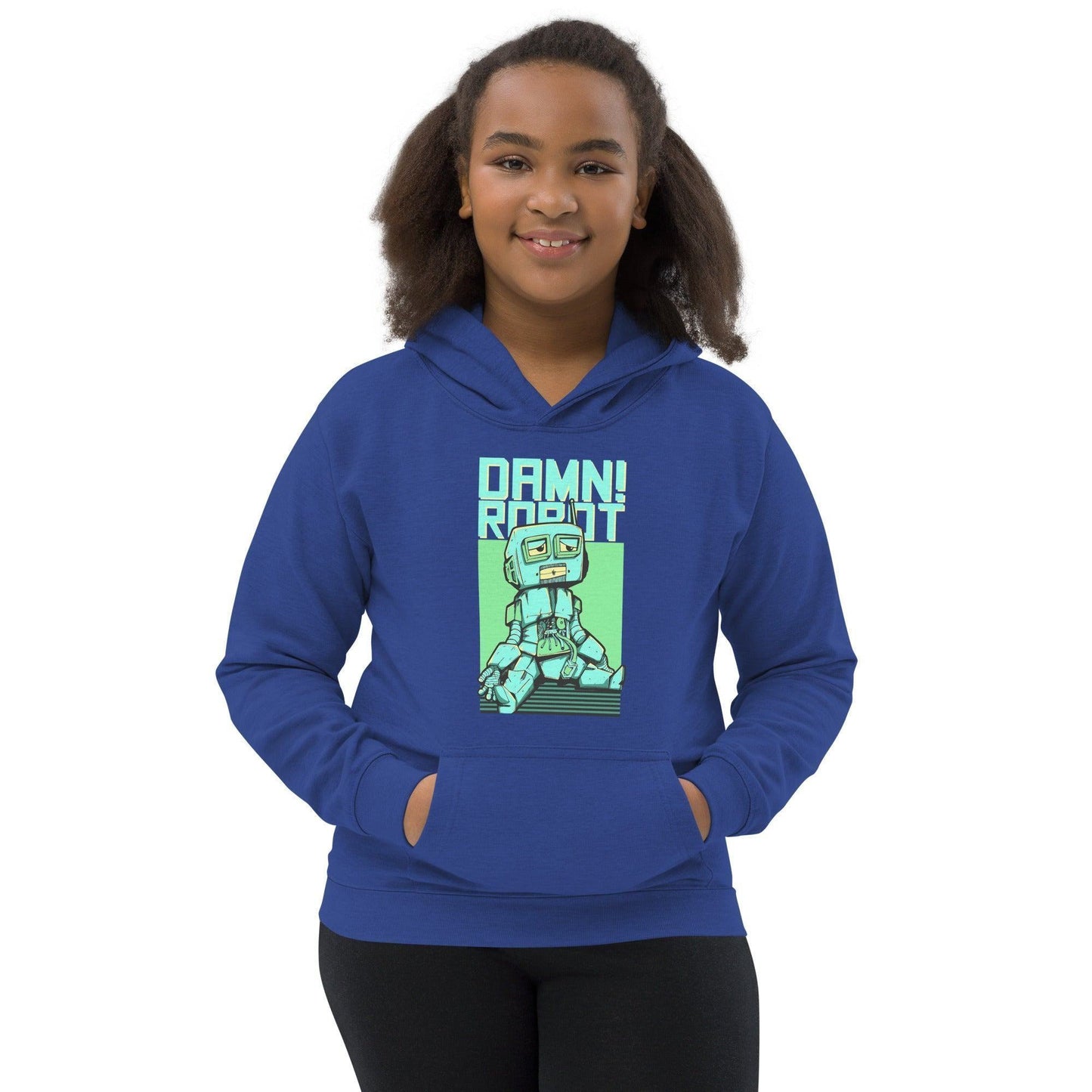 Damn Robot Hoodie Jugendliche Hoodie 49.99 angenehmes, Baumwolle, bequeme, cool, Design, Freizeit, gekleidet, gemütlich, hochwertige, Hoodie, Jugendliche, Kapuze, Kapuzenpullover, Komfort, Kängurutasche, Look, lässig, Passform, Schule, Sport, sportlich, Stoff, stylisch, Tragegefühl, trendige, Verarbeitung, weicher JLR Design