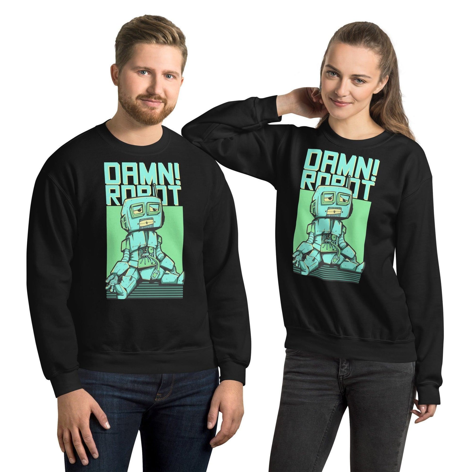 Damn Robot Pullover Pullover 39.99 Allrounder, angenehmes, Baumwolle, Begleiter, Damen, Damn, Design, doppelnaht, feingesticktes, Fleece, Frau, hergestellt, Herren, hochwertige, kalte, Kleiderschrank, kombinieren, kuschelig, lässiger, Mann, Outfit, Polyester, Pullover, Rippausschnitt, Robot, Saum, Schnitt, Tage, Trageerlebnis, Tragegefühl, vielseitig, warm, zeitloses, Ärmelbündchen JLR Design