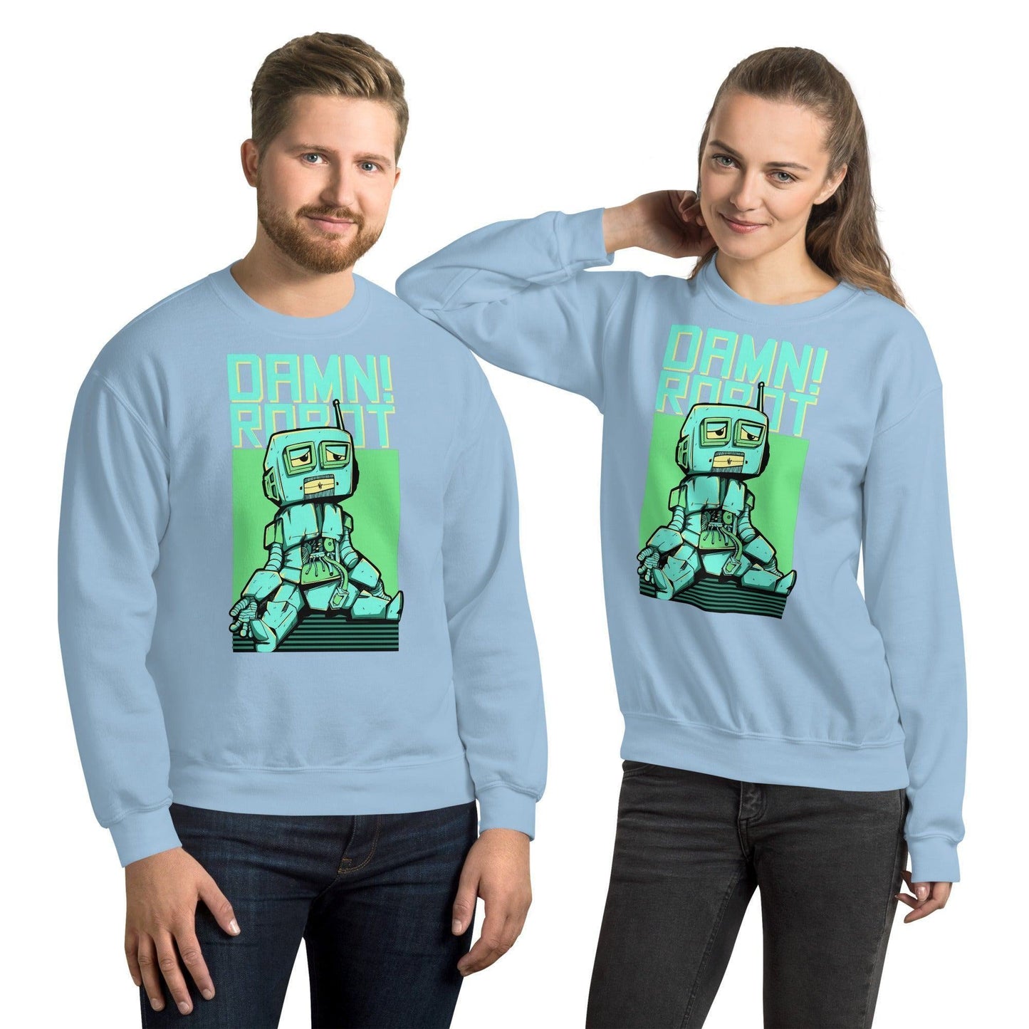 Damn Robot Pullover Pullover 39.99 Allrounder, angenehmes, Baumwolle, Begleiter, Damen, Damn, Design, doppelnaht, feingesticktes, Fleece, Frau, hergestellt, Herren, hochwertige, kalte, Kleiderschrank, kombinieren, kuschelig, lässiger, Mann, Outfit, Polyester, Pullover, Rippausschnitt, Robot, Saum, Schnitt, Tage, Trageerlebnis, Tragegefühl, vielseitig, warm, zeitloses, Ärmelbündchen JLR Design