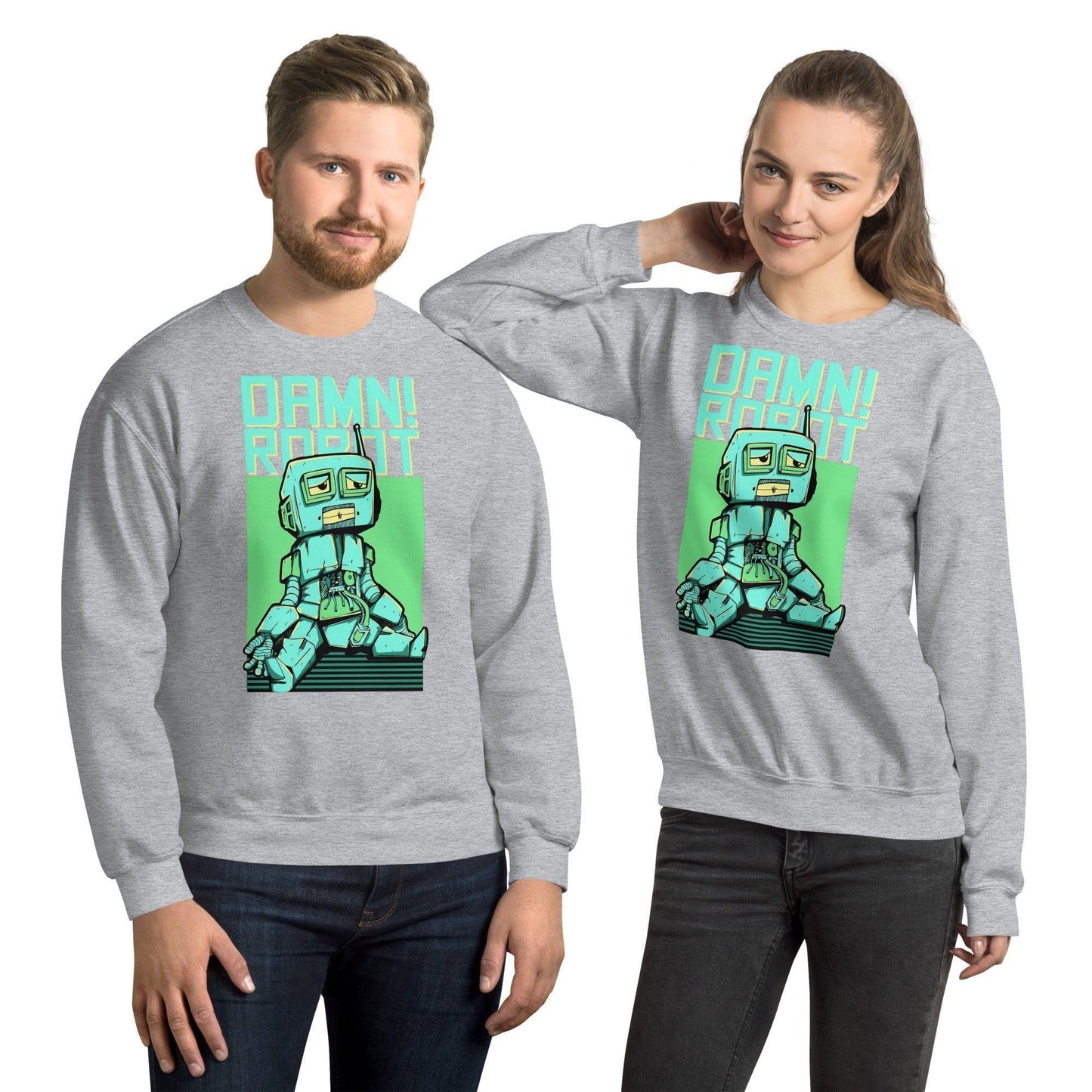 Damn Robot Pullover Pullover 39.99 Allrounder, angenehmes, Baumwolle, Begleiter, Damen, Damn, Design, doppelnaht, feingesticktes, Fleece, Frau, hergestellt, Herren, hochwertige, kalte, Kleiderschrank, kombinieren, kuschelig, lässiger, Mann, Outfit, Polyester, Pullover, Rippausschnitt, Robot, Saum, Schnitt, Tage, Trageerlebnis, Tragegefühl, vielseitig, warm, zeitloses, Ärmelbündchen JLR Design