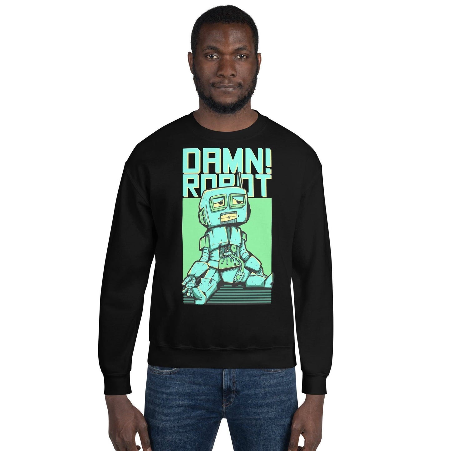 Damn Robot Pullover Pullover 39.99 Allrounder, angenehmes, Baumwolle, Begleiter, Damen, Damn, Design, doppelnaht, feingesticktes, Fleece, Frau, hergestellt, Herren, hochwertige, kalte, Kleiderschrank, kombinieren, kuschelig, lässiger, Mann, Outfit, Polyester, Pullover, Rippausschnitt, Robot, Saum, Schnitt, Tage, Trageerlebnis, Tragegefühl, vielseitig, warm, zeitloses, Ärmelbündchen JLR Design