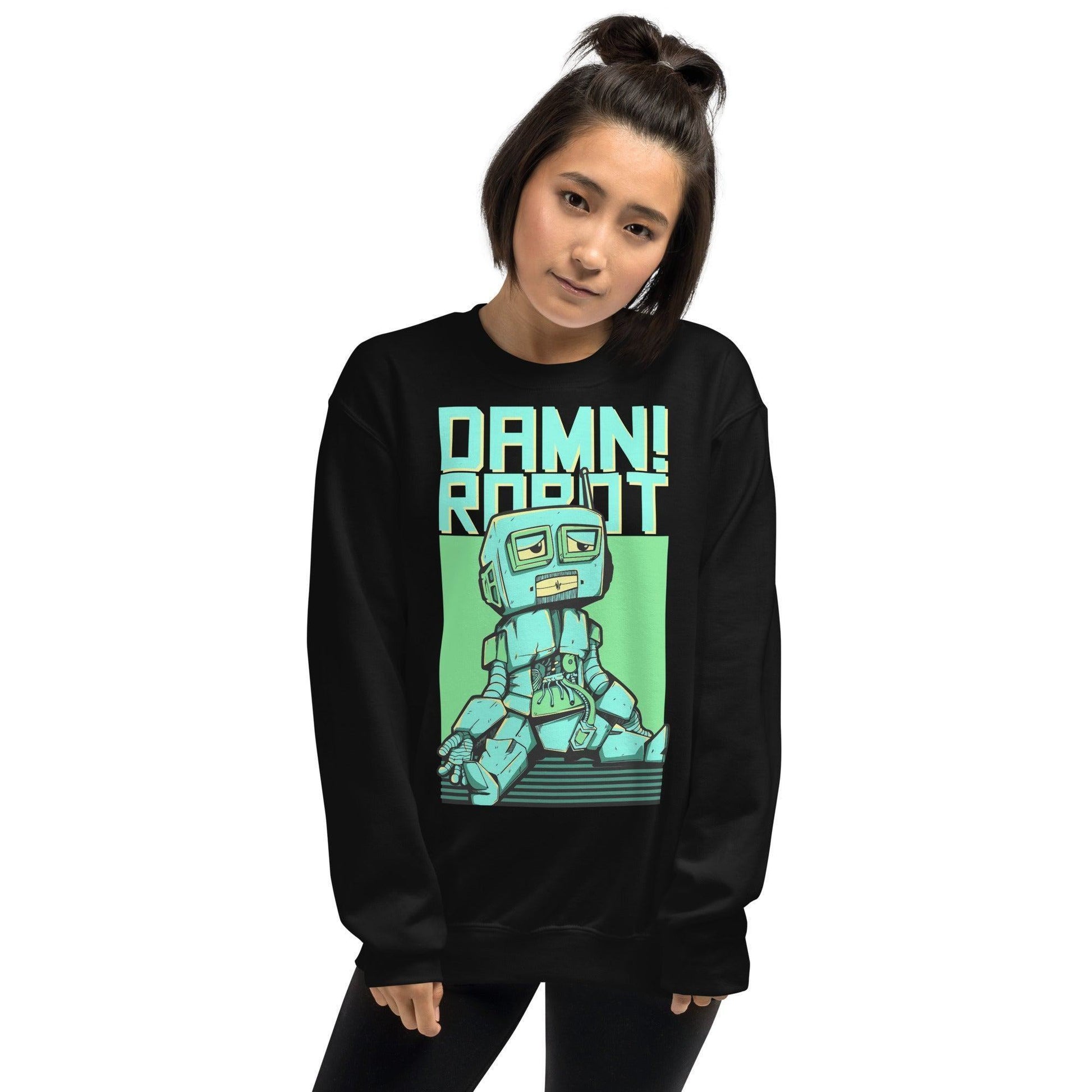 Damn Robot Pullover Pullover 39.99 Allrounder, angenehmes, Baumwolle, Begleiter, Damen, Damn, Design, doppelnaht, feingesticktes, Fleece, Frau, hergestellt, Herren, hochwertige, kalte, Kleiderschrank, kombinieren, kuschelig, lässiger, Mann, Outfit, Polyester, Pullover, Rippausschnitt, Robot, Saum, Schnitt, Tage, Trageerlebnis, Tragegefühl, vielseitig, warm, zeitloses, Ärmelbündchen JLR Design