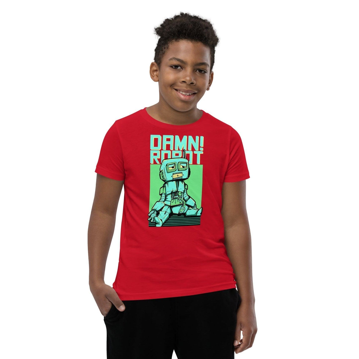 Damn Robot T-Shirt für Jugendliche T-Shirt 36.99 atmungsaktives, Baumwolle, bequem, Biesennadel, Bündchen, Damn, Freizeit, Jugendliche, Kleidungsstück, Kopfhörerkabel, Kordelzug, Level, lockerer, Material, Must-Have, next, Passform, persönlich, Polyester, Robot, Schnitt, Schule, Stickdetail, Style, T-Shirt, Tragekomfort, Unisex, vorgeschrumpft JLR Design