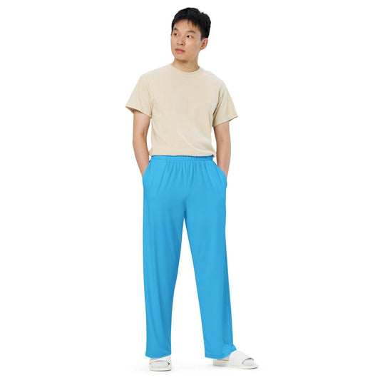 Deep Sky Blue Hose mit weitem Bein Hose mit weitem Bein 53.99 atmungsaktiv, Bein, beont, Bewegungsfreiheit, blau, Blue, Deep, einfarbig, Elastan, Figur, Hose, Komfort, Kordelzug, leicht, Look, Loungewear, luftige, lässig, OEKOTEX100, optisch, Passform, Polyester, Pyjama, Seitentaschen, Sky, Sommer, Stoff, stretch, Taille, weitem JLR Design