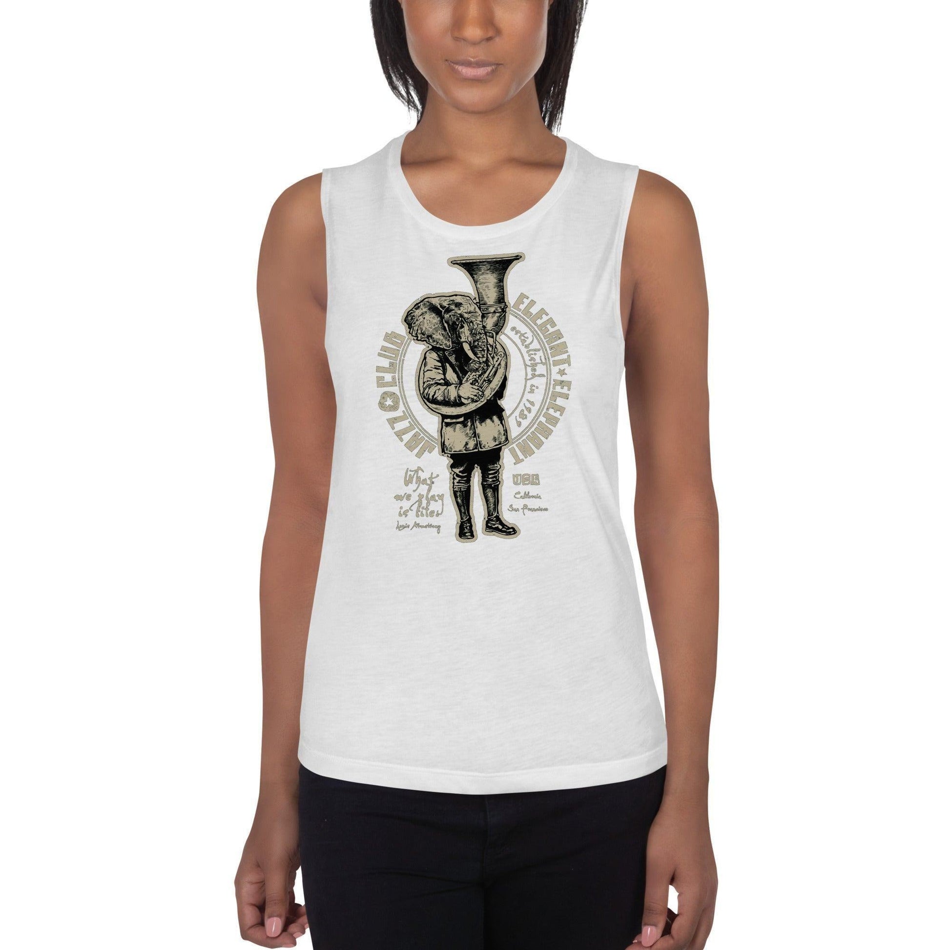 Elegant Elephant Damen Tank Top Tank Top 44.99 aktiv, angenehmes, atmungsaktiv, Ausschnitt, betont, Bewegungsfreiheit, breite, Club, Damen, Elegant, Elephant, enganliegend, Farben, Figur, Fitness, Frauen, Gym, Jazz, Look, Muscle, Must-have, Outfit, Polyester, Sommer, Tank, Top, Tragegefühl, Training, Träger, verschiedene, Viskose JLR Design