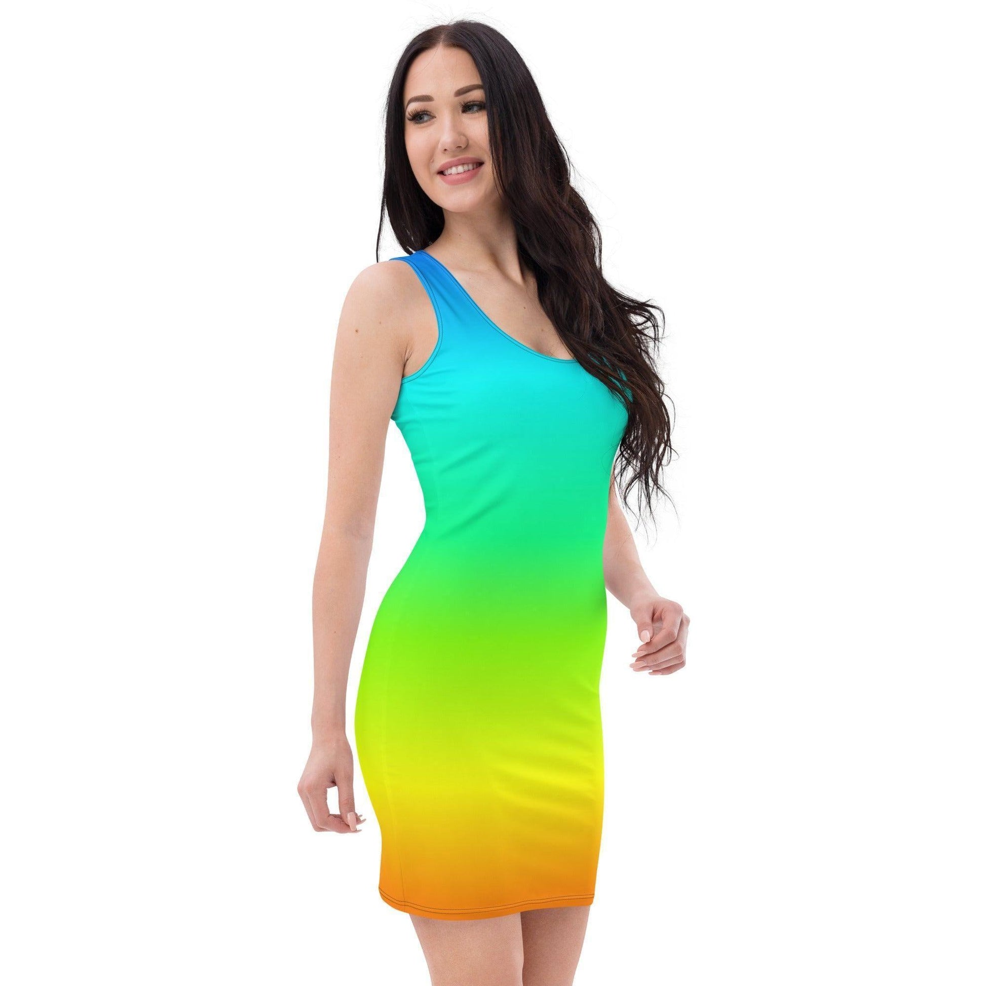 Elegantes Rainbow Kleid Kleid 54.99 Abendkleid, Damen, Dress, Elastan, Elegant, Enganliegend, Fashion, Figurbetont, Frau, Kleid, Kurven, Longdress, Mikrofasergarn, Mode, modisch, Muster, Passform, Pattern, Polyester, rainbow, regenbogen, Sexy, Statement, Stretch, Style, Vier, Wege JLR Design