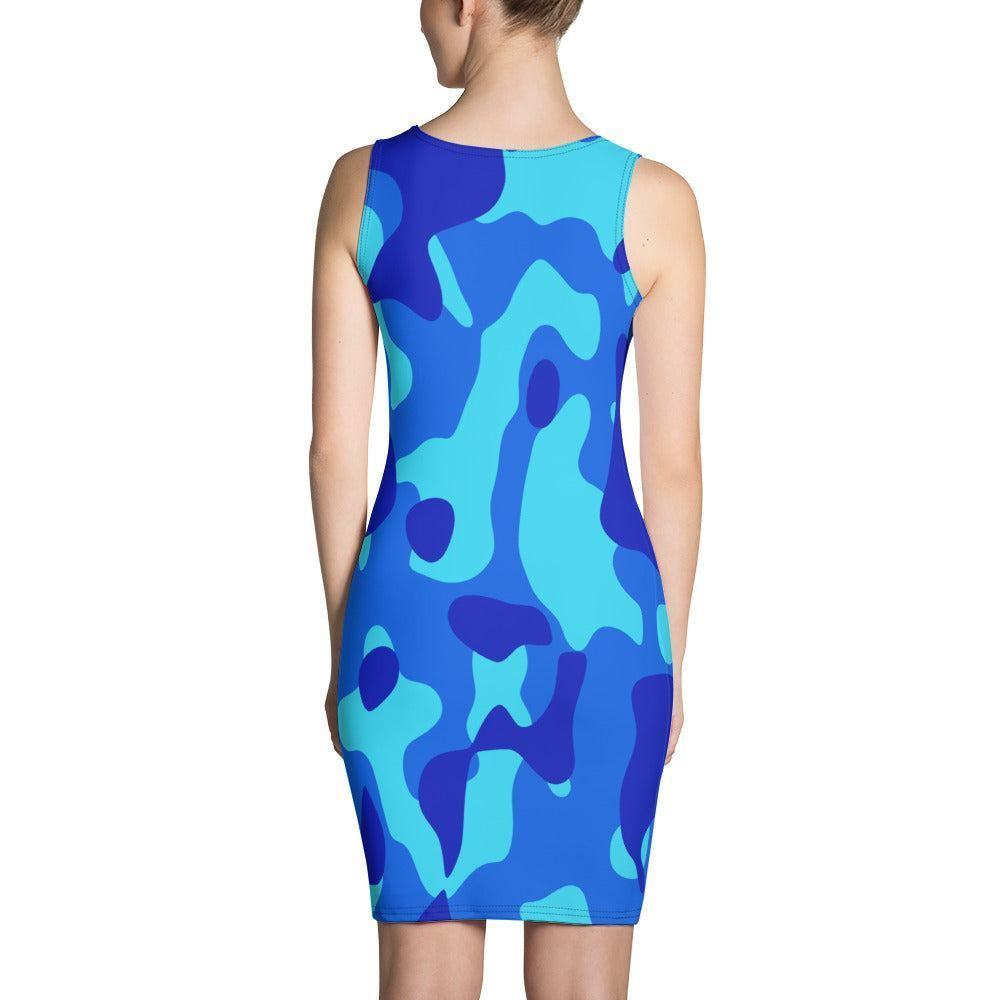 Enganliegendes Blue Camouflage Kleid Kleid 54.99 Abendkleid, blau, blue, Camo, Camouflage, Damen, Dress, Elastan, Elegant, Enganliegend, Fashion, Figurbetont, Frau, Kleid, Kurven, Longdress, Mikrofasergarn, Mode, modisch, Muster, Passform, Pattern, Polyester, Sexy, Statement, Stretch, Style, Vier, Wege JLR Design