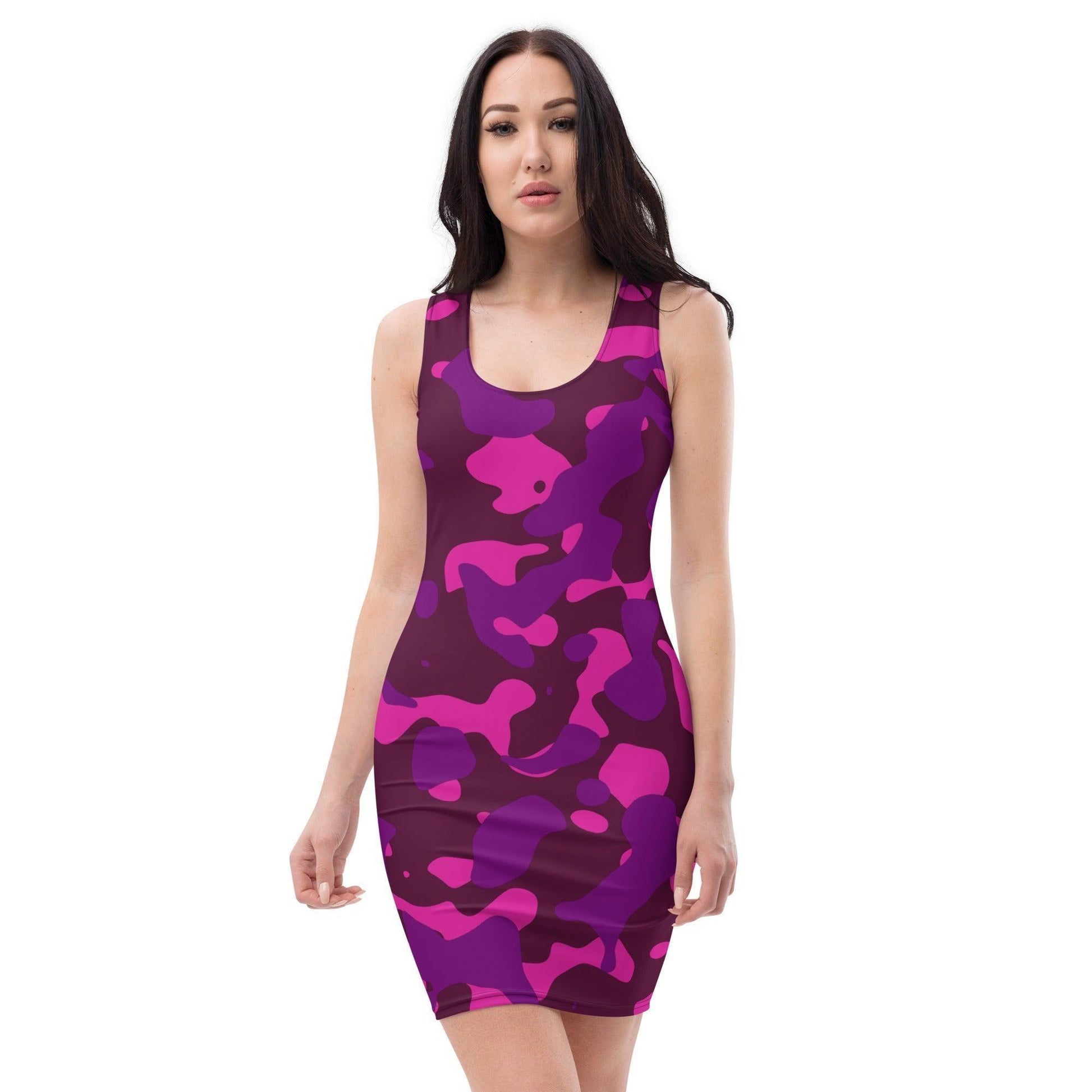 Enganliegendes Pink Camouflage Kleid Kleid 54.99 Abendkleid, Camo, Camouflage, Damen, Dress, Elastan, Elegant, Enganliegend, Fashion, Figurbetont, Frau, Kleid, Kurven, lila, Longdress, Mikrofasergarn, Mode, modisch, Muster, Passform, Pattern, Pink, Polyester, Sexy, Statement, Stretch, Style, Vier, Violet, Wege JLR Design