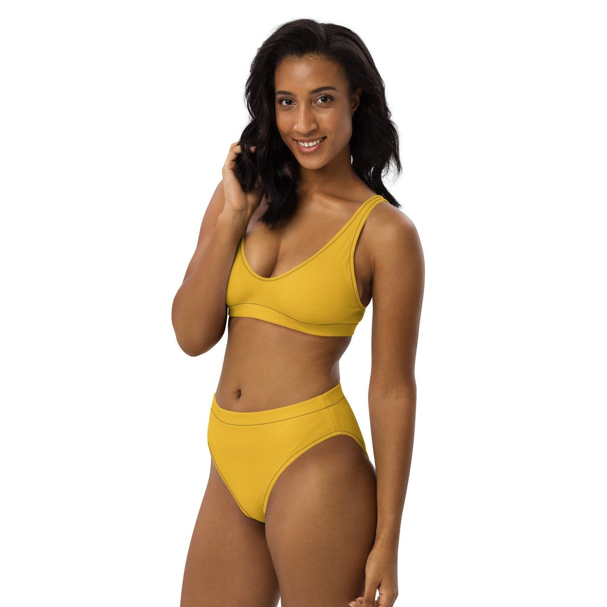 Gelber High Waist Bikini Bikini 49.99 Bikini, Design, einfarbig, Einlagen, Elastan, Fashion, gelb, GRS, High, Mode, Passform, Polyester, Style, UPF50, Waist, yellow, zweilagig, zweitilig, Ökotex JLR Design