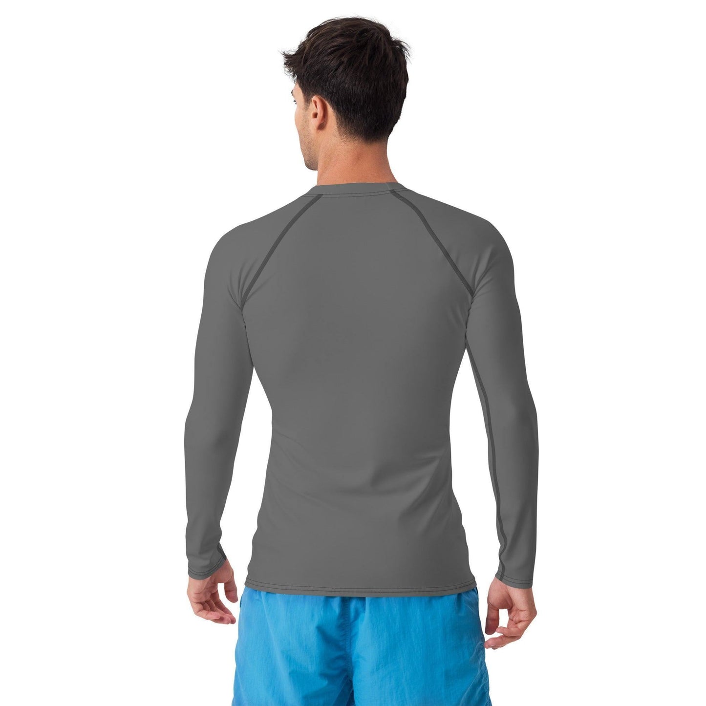 Grauer Herren Rash Guard Rash Guard 54.99 4-Wege, Atmungsaktiv, bequem, einfarbig, Elastan, Flachnaht, grau, grey, Guard, Hautschutz, Kompression, Langarmshirt, Männermode, Outdoor, Polyester, Rash, Sand, Schwimmen, Sonnenschutz, Sportbekleidung, Strandmode, Stretchstoff, Surfen, trocknend, Wassersport, Wind JLR Design